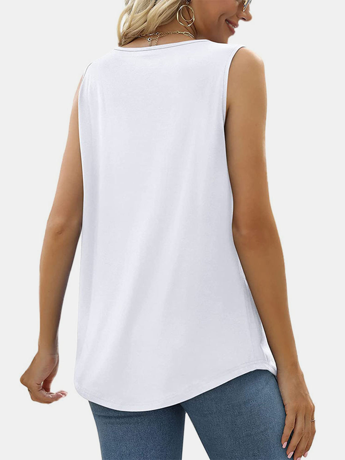 Ruched Square Neck Tank - Lily and Lavender Boutique