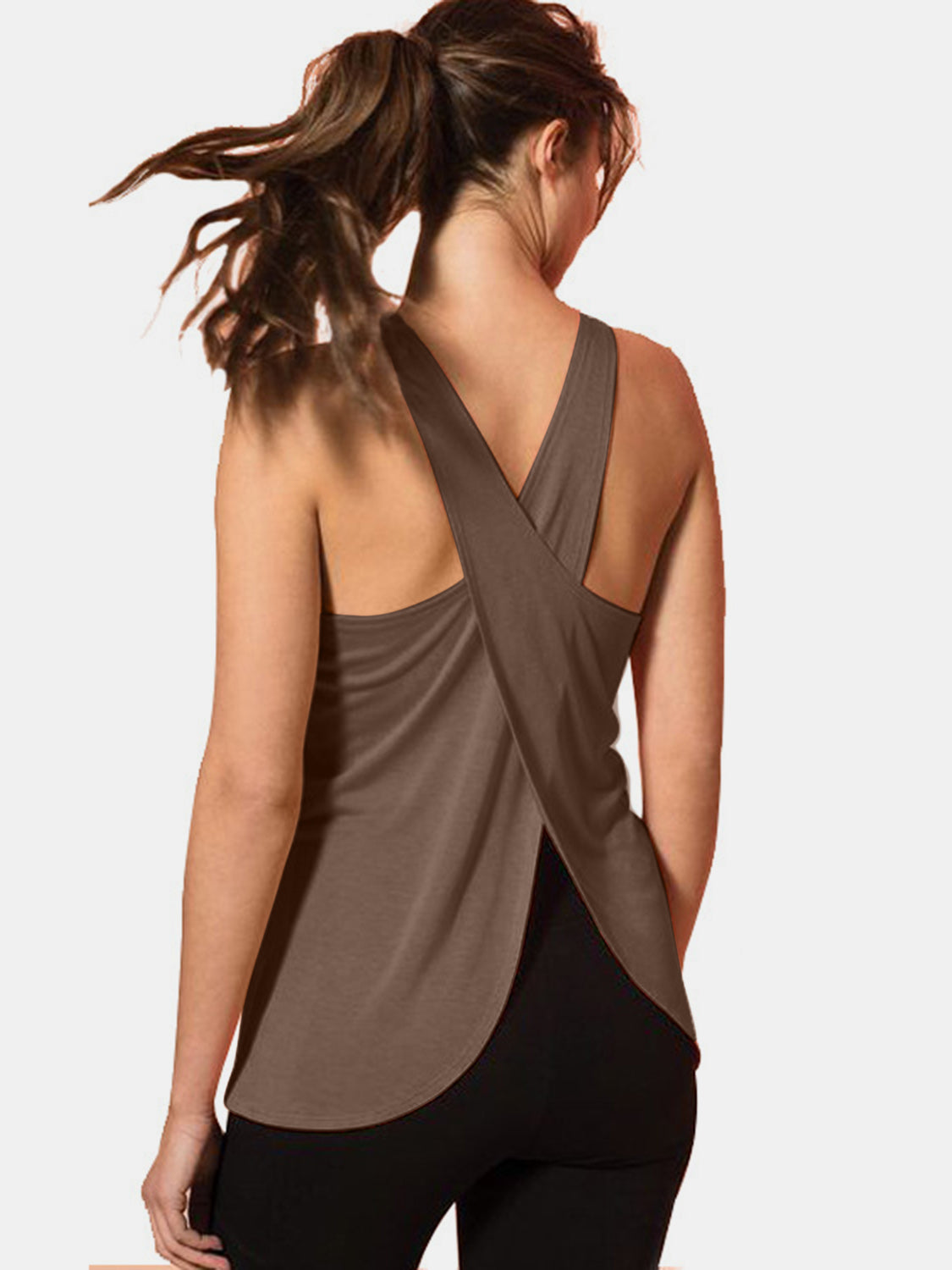 Crisscross Scoop Neck Active Tank - Lily and Lavender Boutique