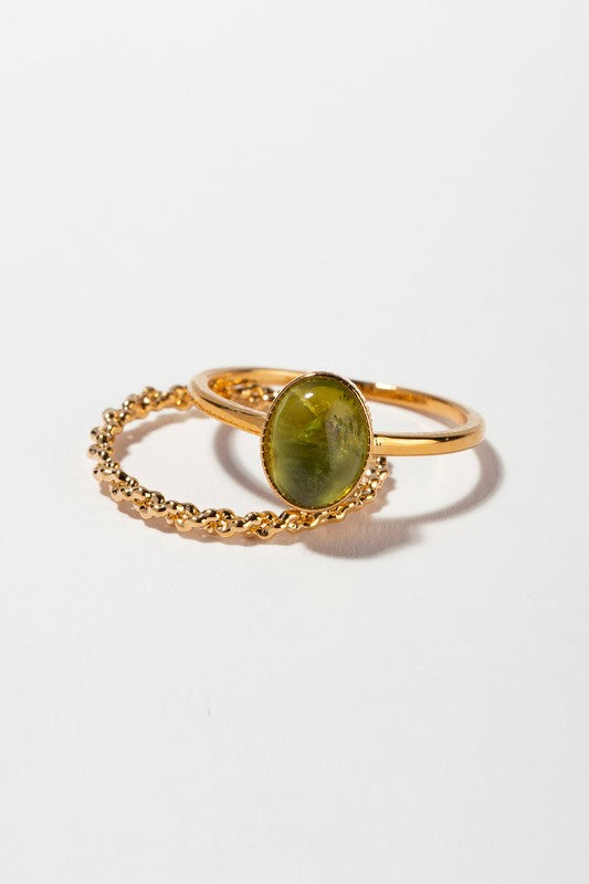 Natural stone ring set - Lily and Lavender Boutique