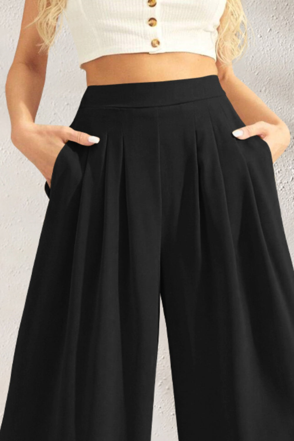 FAM-FAM High Waist Wide Leg Pants