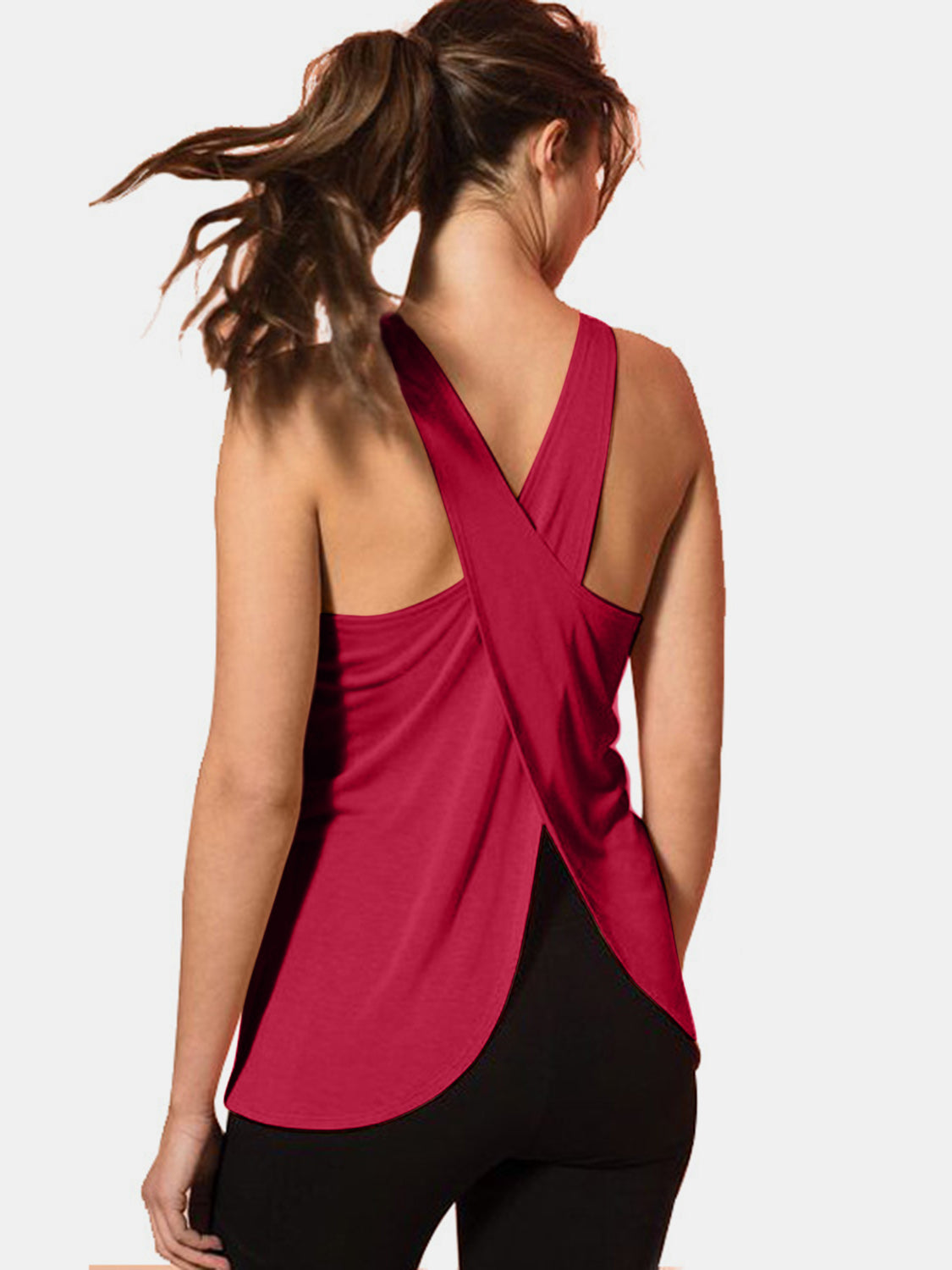 Crisscross Scoop Neck Active Tank - Lily and Lavender Boutique