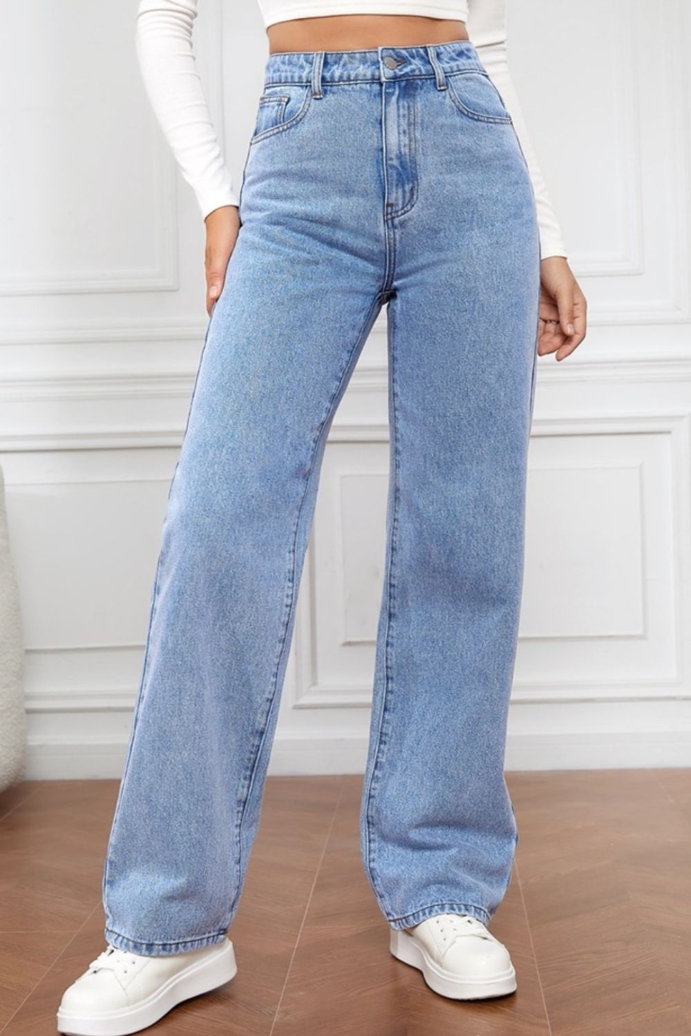 High Waist Straight Jeans - Lily and Lavender Boutique