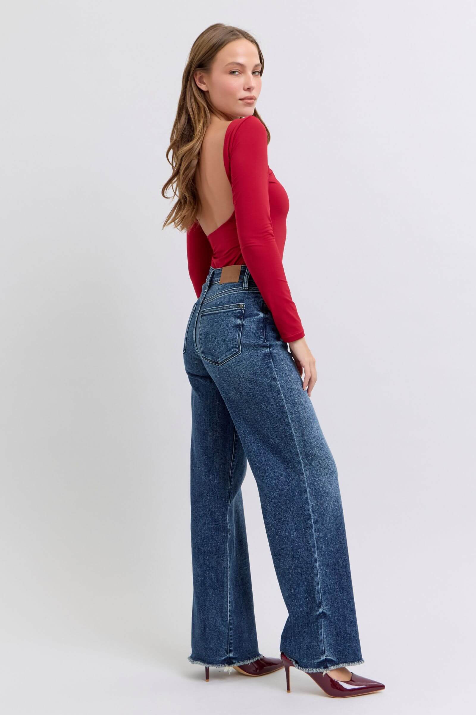 Judy Blue Full Size Raw Hem Mid Rise Jeans - Lily and Lavender Boutique