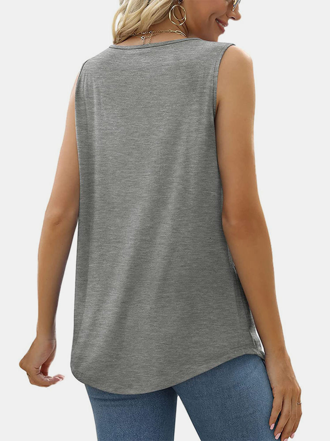 Ruched Square Neck Tank - Lily and Lavender Boutique