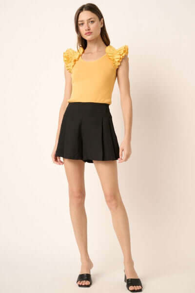 Mittoshop Side Invisible Zipper Pleated Shorts - Lily and Lavender Boutique