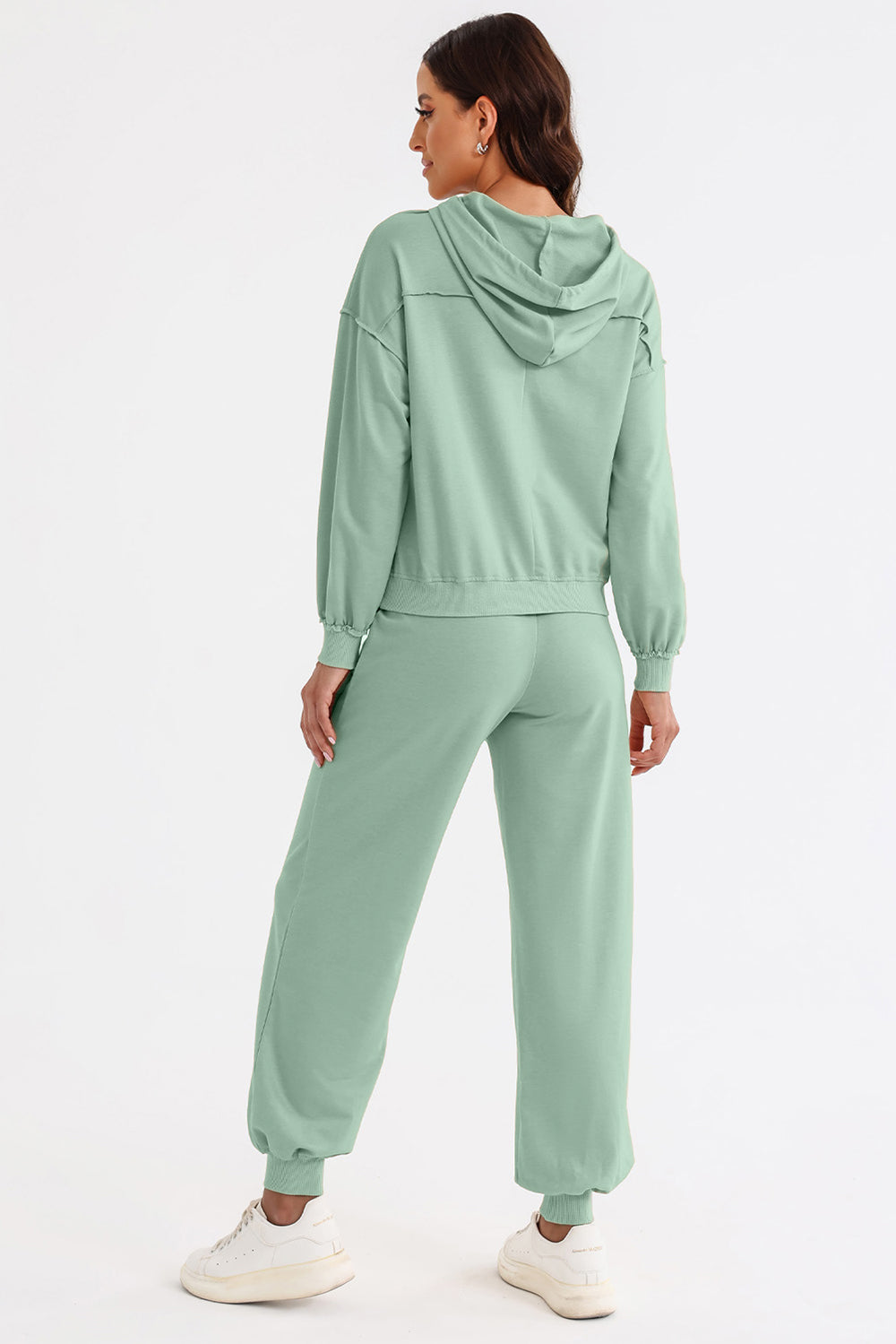 Cutout Drawstring Hoodie and Joggers Active Set - Lily and Lavender Boutique