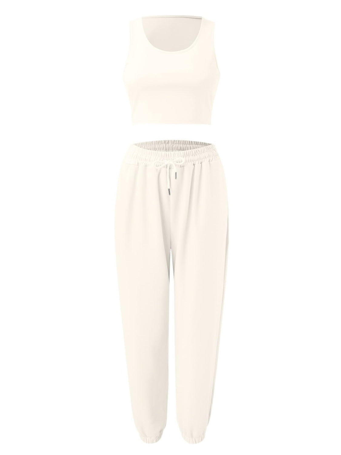 Wide Strap Top and Drawstring Joggers Set - Lily and Lavender Boutique