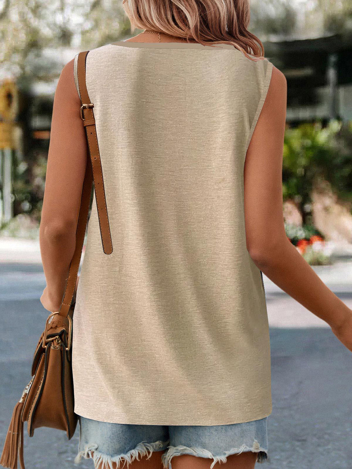 Pin-Tuck Round Neck Tank - Lily and Lavender Boutique