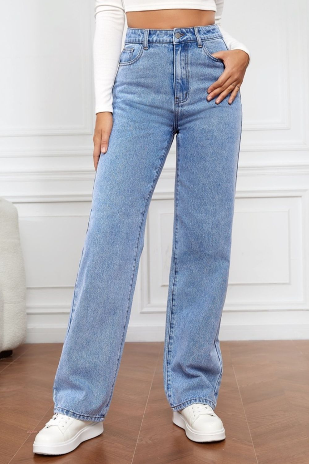 High Waist Straight Jeans - Lily and Lavender Boutique