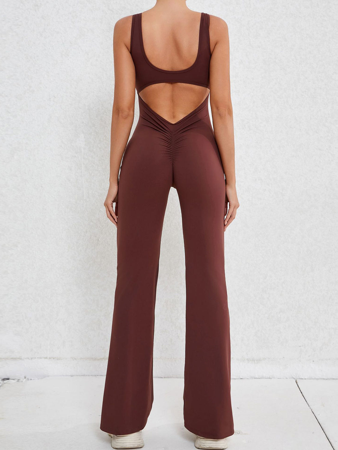 Cutout Wide Strap Scoop Neck Active Jumpsuit - Lily and Lavender Boutique