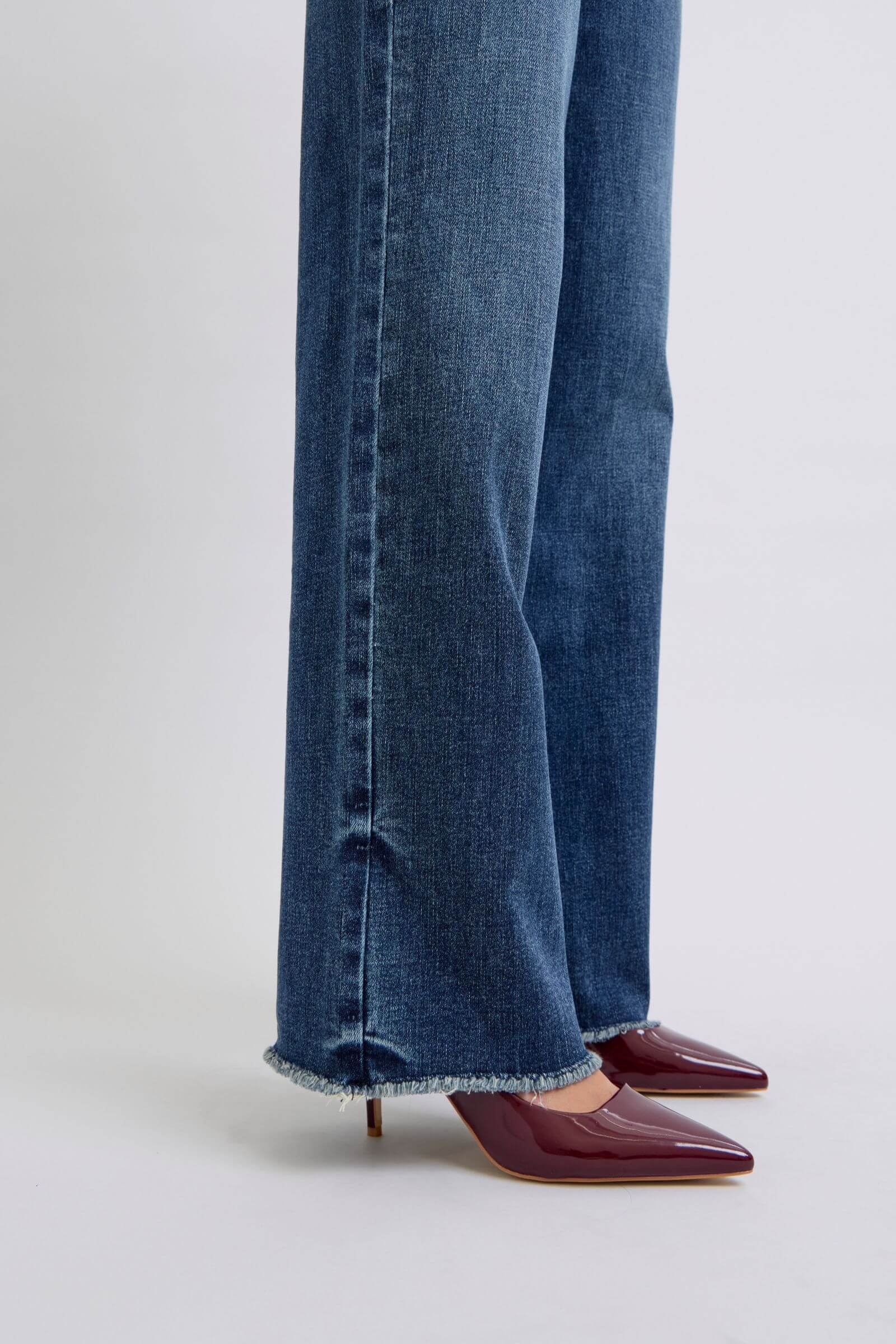 Judy Blue Full Size Raw Hem Mid Rise Jeans - Lily and Lavender Boutique