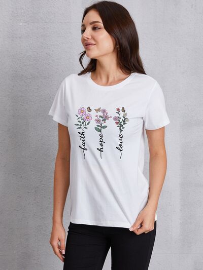 Graphic Round Neck Short Sleeve T-Shirt - Lily and Lavender Boutique