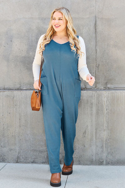 Double Take Full Size Sleeveless Straight Jumpsuit - Lily and Lavender Boutique