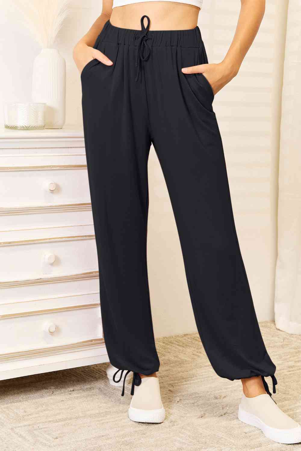 Basic Bae Full Size Soft Rayon Drawstring Waist Pants with Pockets - Lily and Lavender Boutique