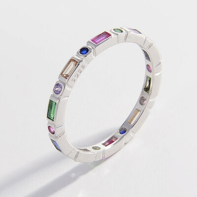 925 Sterling Silver Inlaid Zircon Ring - Lily and Lavender Boutique