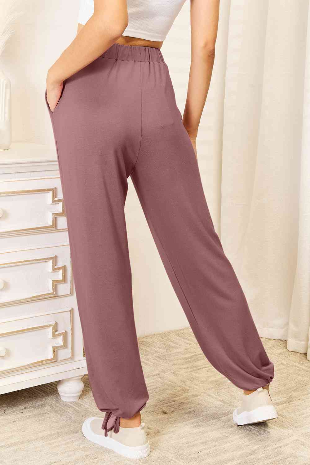 Basic Bae Full Size Soft Rayon Drawstring Waist Pants with Pockets - Lily and Lavender Boutique