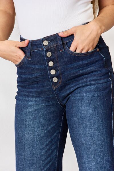 Judy Blue Full Size Button-Fly Straight Jeans - Lily and Lavender Boutique