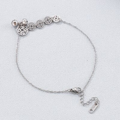 Stainless Steel Coin Shape Anklet Bracelet - Lily and Lavender Boutique