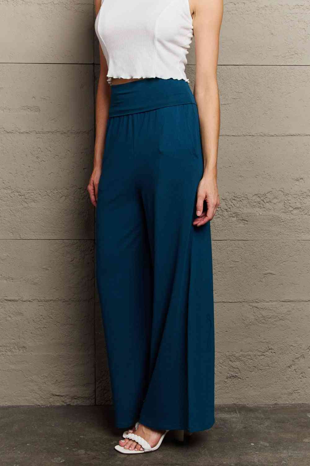 Culture Code My Best Wish Full Size High Waisted Palazzo Pants - Lily and Lavender Boutique