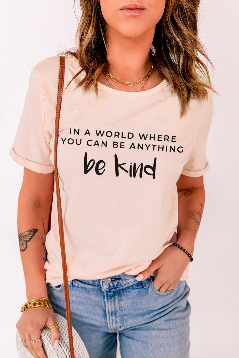 Slogan Graphic Cuffed Tee - Lily and Lavender Boutique