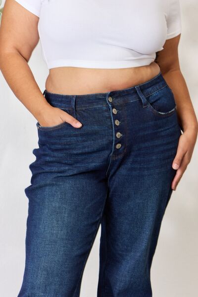 Judy Blue Full Size Button-Fly Straight Jeans - Lily and Lavender Boutique