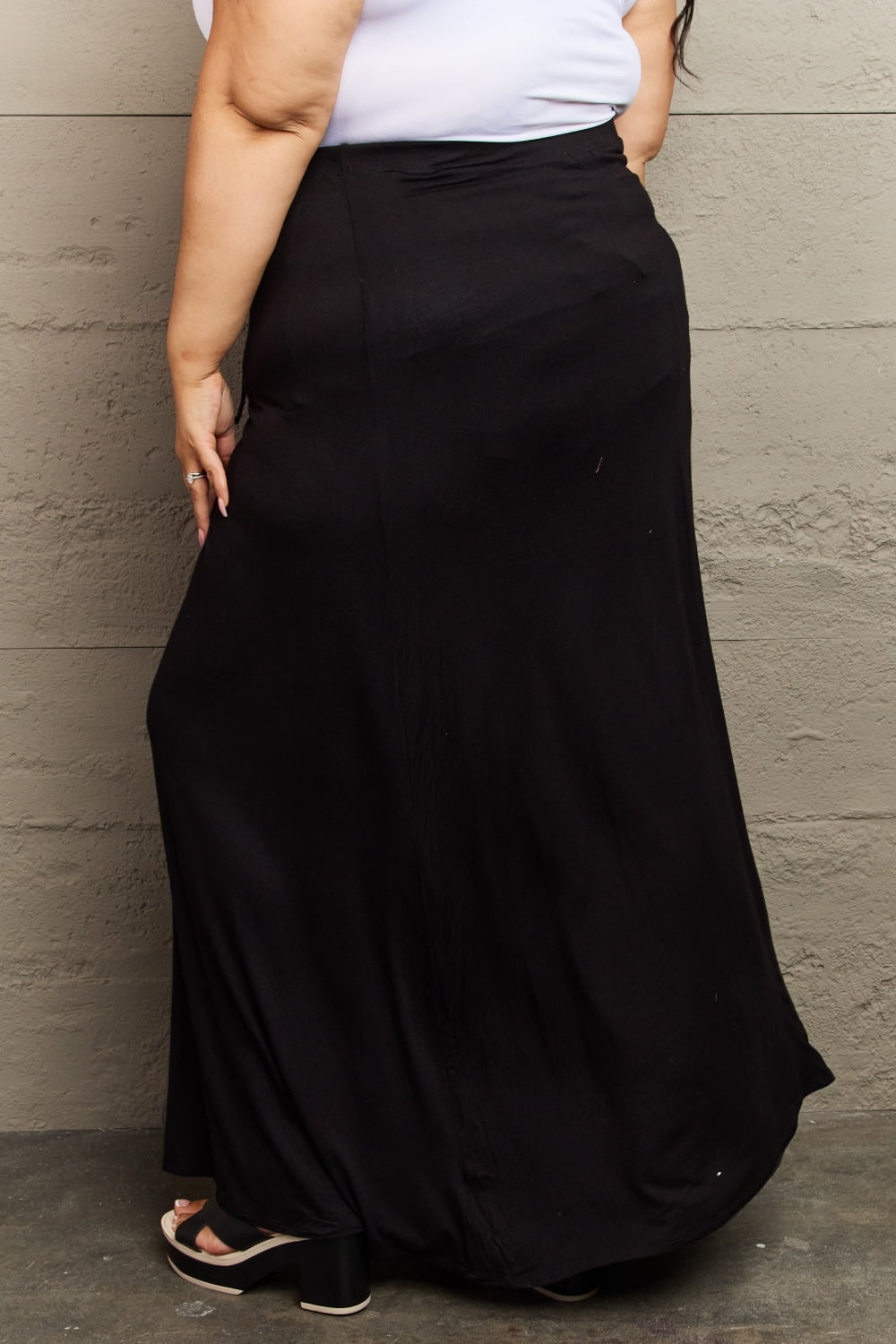 Culture Code For The Day Full Size Flare Maxi Skirt in Black - Lily and Lavender Boutique