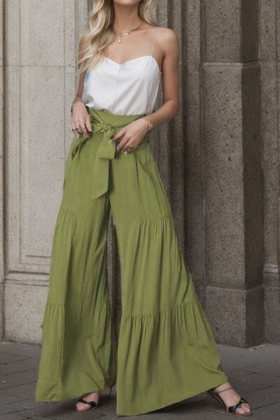 Tied Wide Leg Pants - Lily and Lavender Boutique