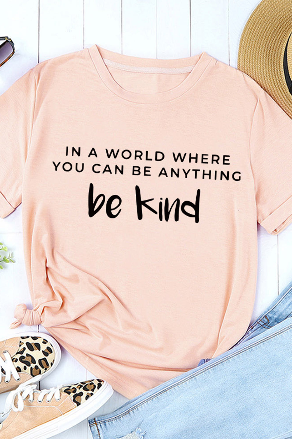 Slogan Graphic Cuffed Tee - Lily and Lavender Boutique