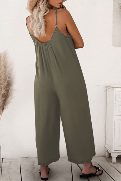 Scoop Neck Spaghetti Strap Jumpsuit - Lily and Lavender Boutique