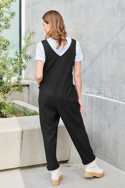 Double Take Full Size Sleeveless Straight Jumpsuit - Lily and Lavender Boutique