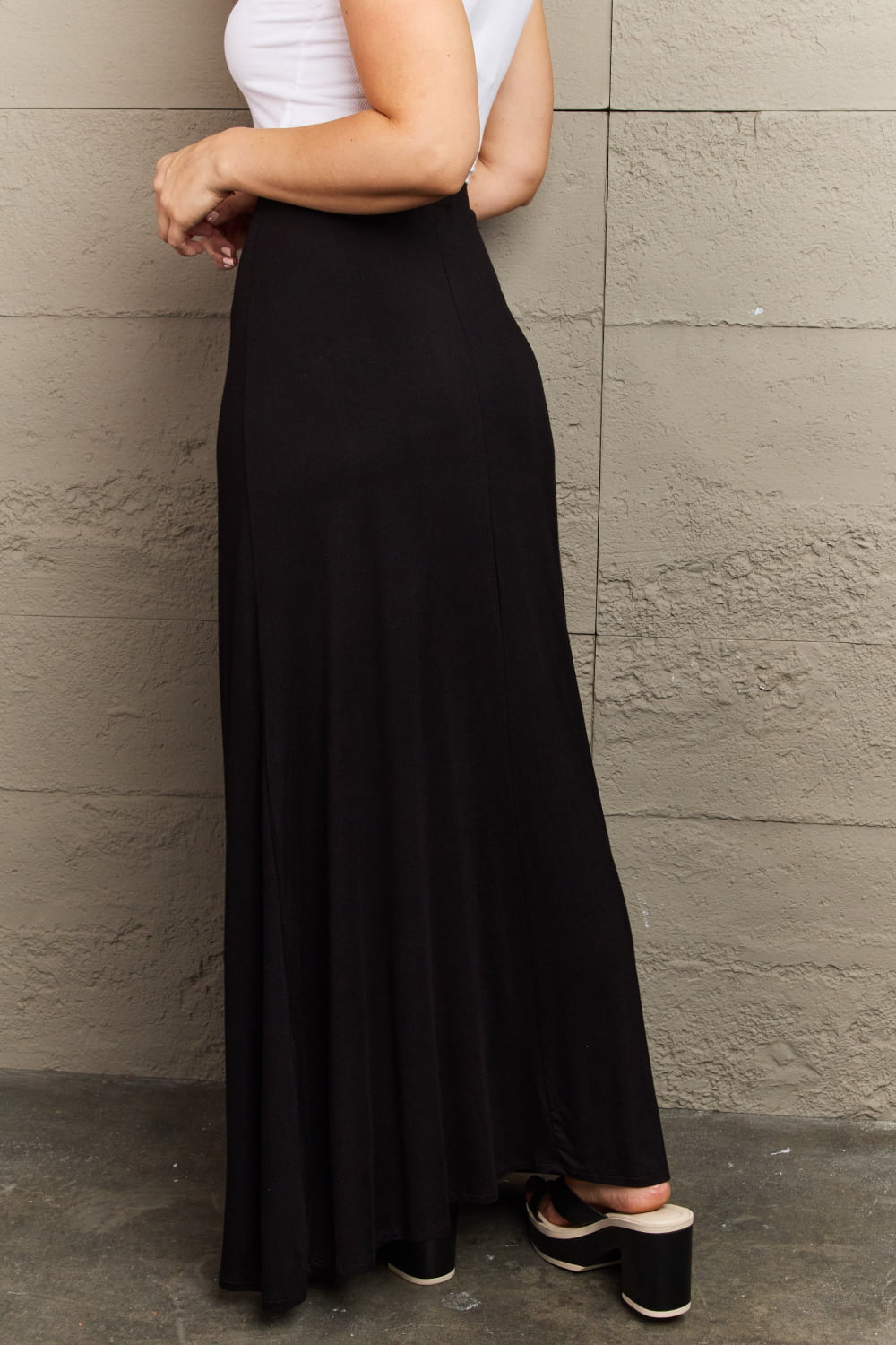 Culture Code For The Day Full Size Flare Maxi Skirt in Black - Lily and Lavender Boutique