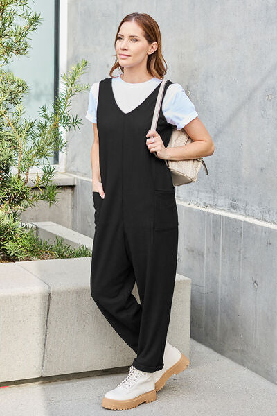 Double Take Full Size Sleeveless Straight Jumpsuit - Lily and Lavender Boutique