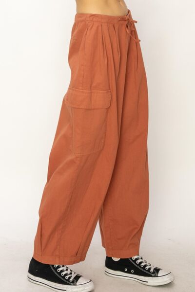 HYFVE Drawstring Cargo Wide Leg Pants - Lily and Lavender Boutique