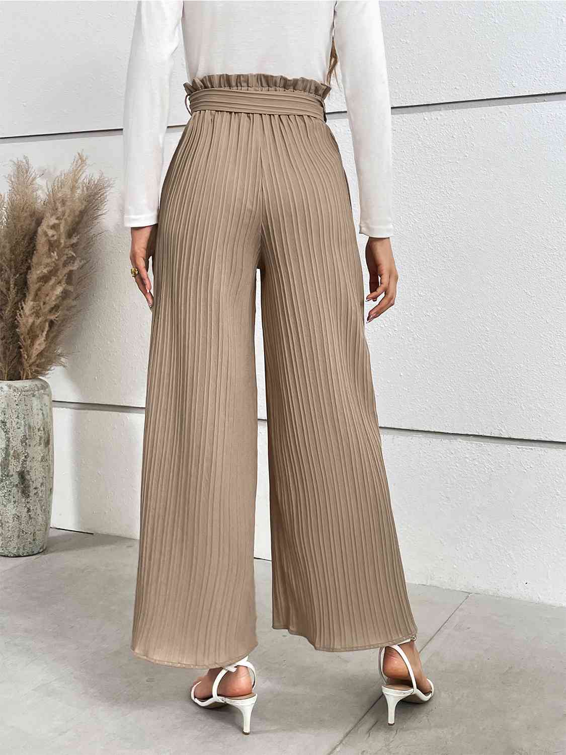 Tied Wide Leg Long Pants - Lily and Lavender Boutique