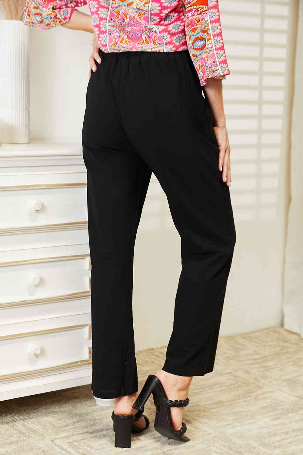 Double Take Pull-On Pants with Pockets - Lily and Lavender Boutique