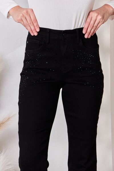 Judy Blue Full Size Rhinestone Embellished Slim Jeans - Lily and Lavender Boutique