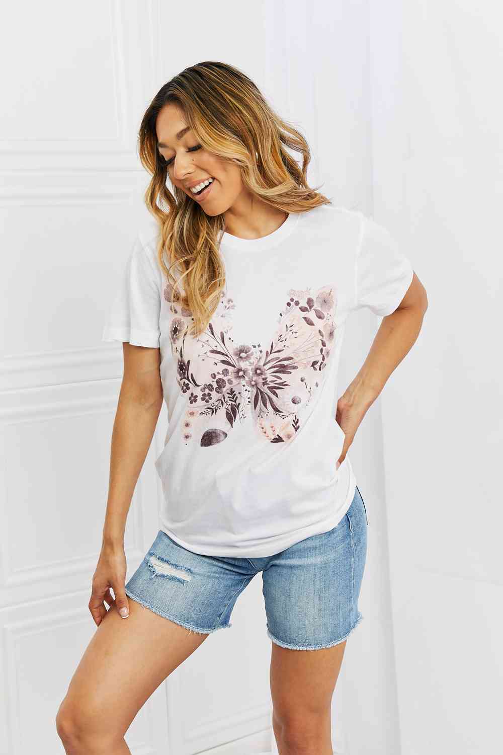 mineB You Give Me Butterflies Graphic T-Shirt - Lily and Lavender Boutique