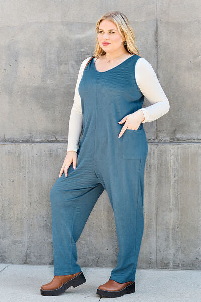 Double Take Full Size Sleeveless Straight Jumpsuit - Lily and Lavender Boutique