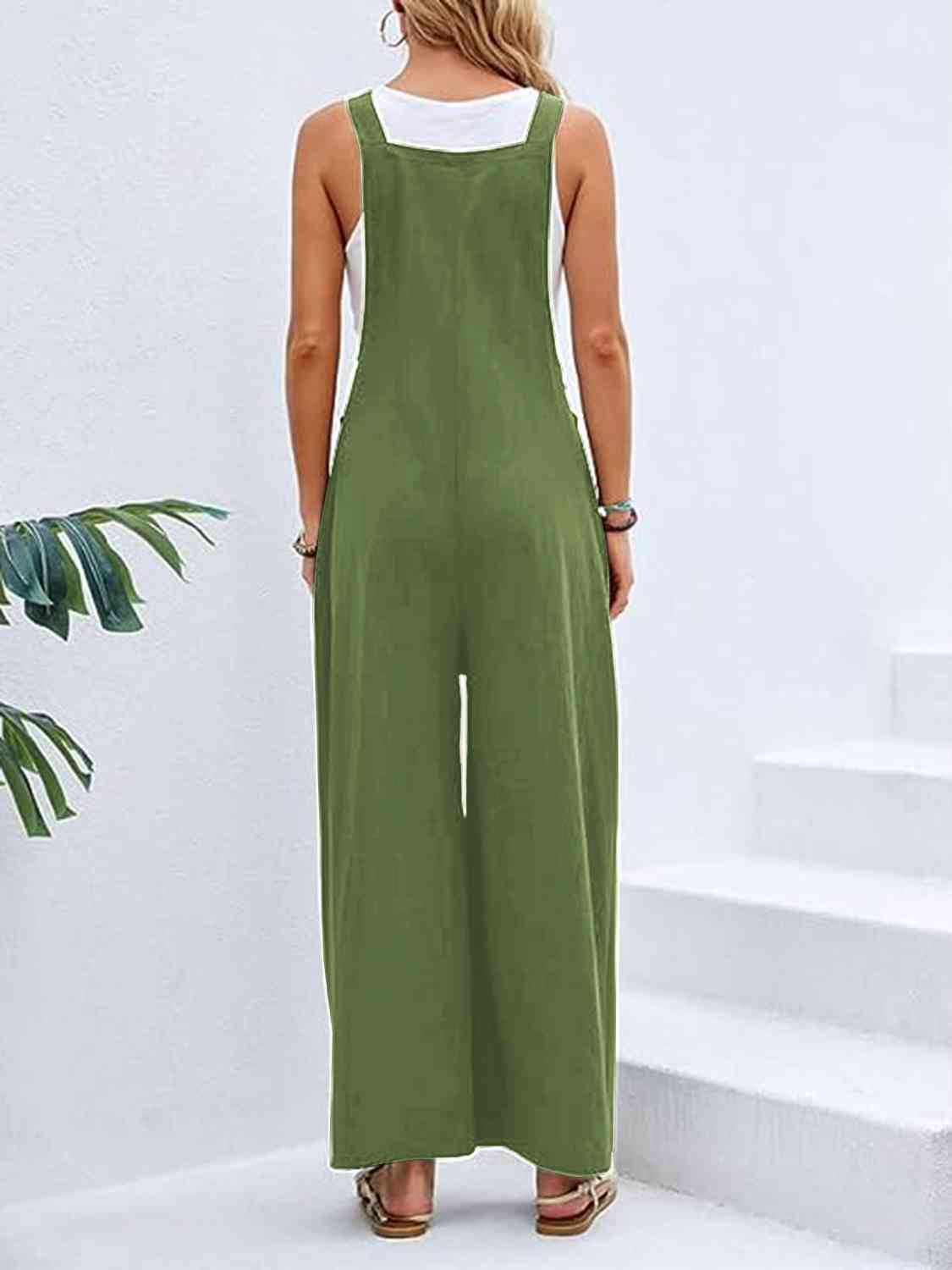 Full Size Wide Leg Overalls with Pockets - Lily and Lavender Boutique