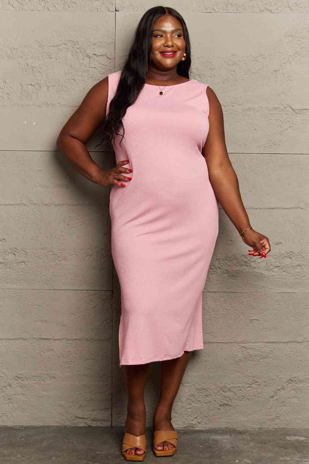 Sew In Love Full Size For The Night Fitted Sleeveless Midi Dress - Lily and Lavender Boutique