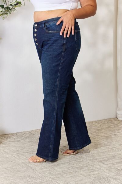 Judy Blue Full Size Button-Fly Straight Jeans - Lily and Lavender Boutique