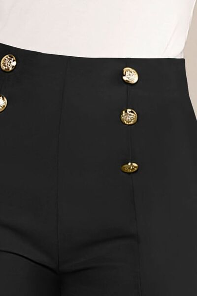 Decorative Button High Waist Shorts - Lily and Lavender Boutique