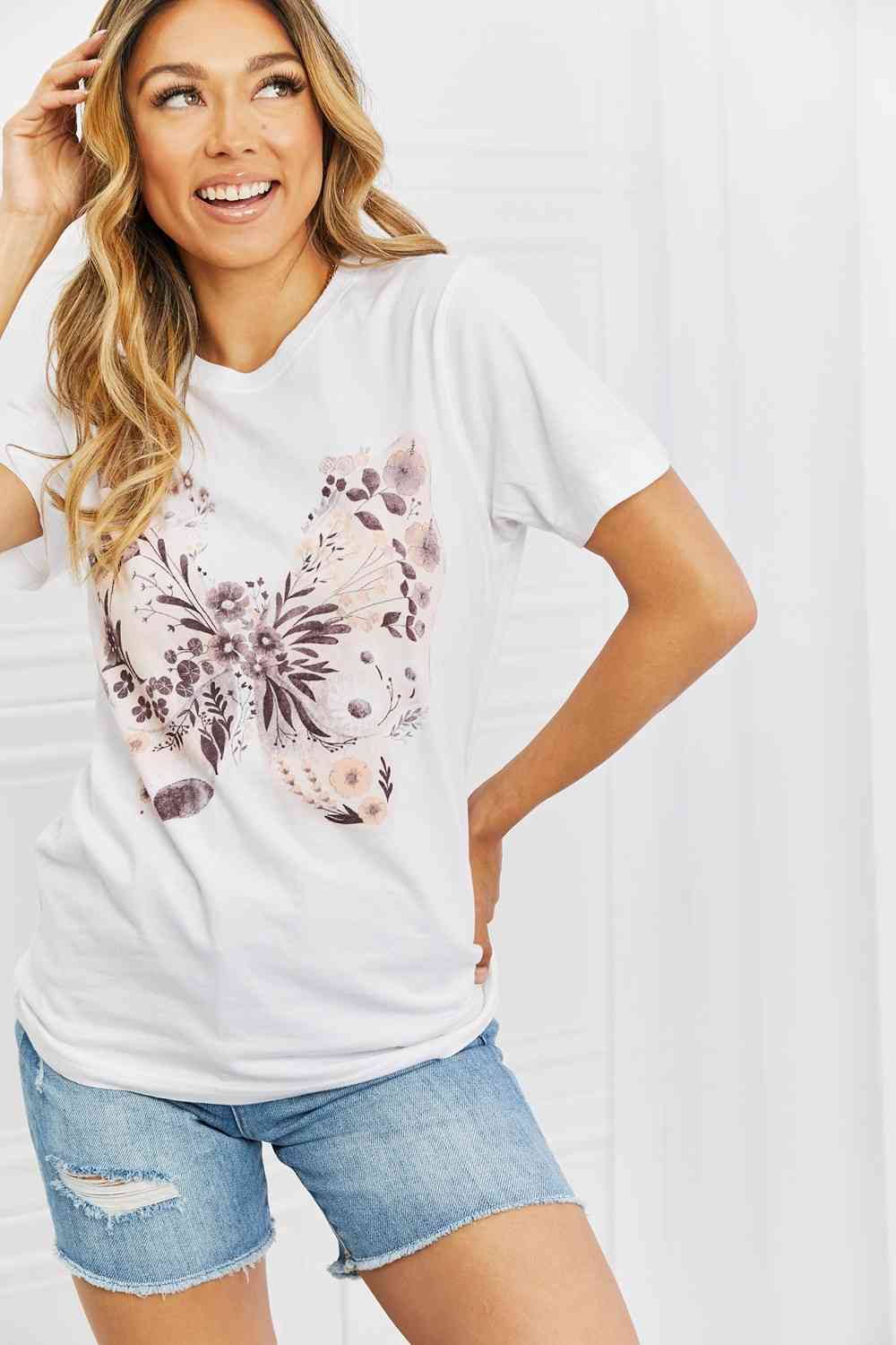 mineB You Give Me Butterflies Graphic T-Shirt - Lily and Lavender Boutique