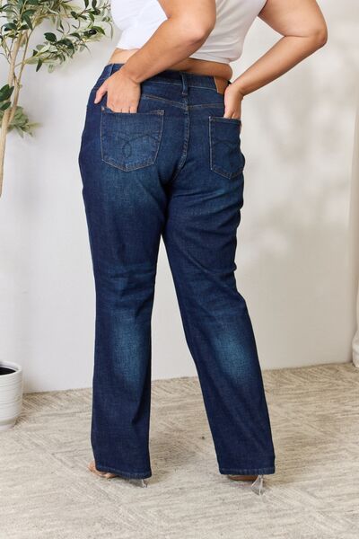 Judy Blue Full Size Button-Fly Straight Jeans - Lily and Lavender Boutique