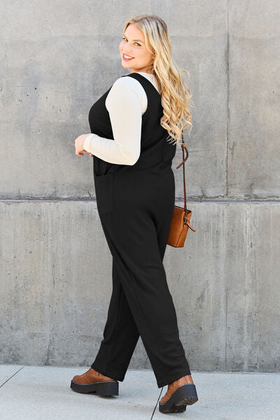 Double Take Full Size Sleeveless Straight Jumpsuit - Lily and Lavender Boutique