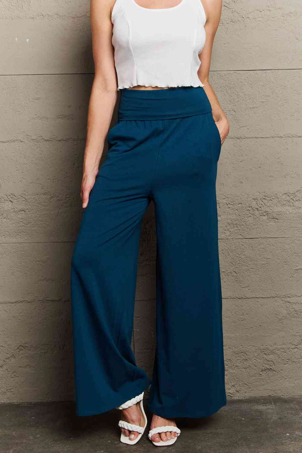 Culture Code My Best Wish Full Size High Waisted Palazzo Pants - Lily and Lavender Boutique