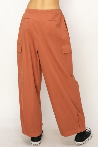 HYFVE Drawstring Cargo Wide Leg Pants - Lily and Lavender Boutique