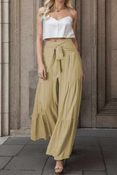 Tied Wide Leg Pants - Lily and Lavender Boutique