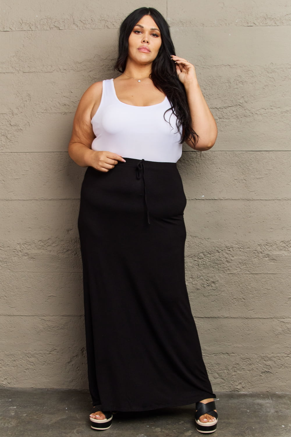 Culture Code For The Day Full Size Flare Maxi Skirt in Black - Lily and Lavender Boutique