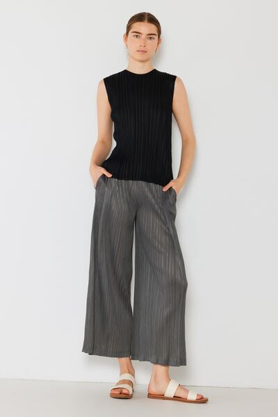 Marina West Swim Pleated Wide-Leg Pants with Side Pleat Detail - Lily and Lavender Boutique